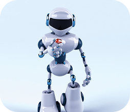 White Robot With Bionic Chip